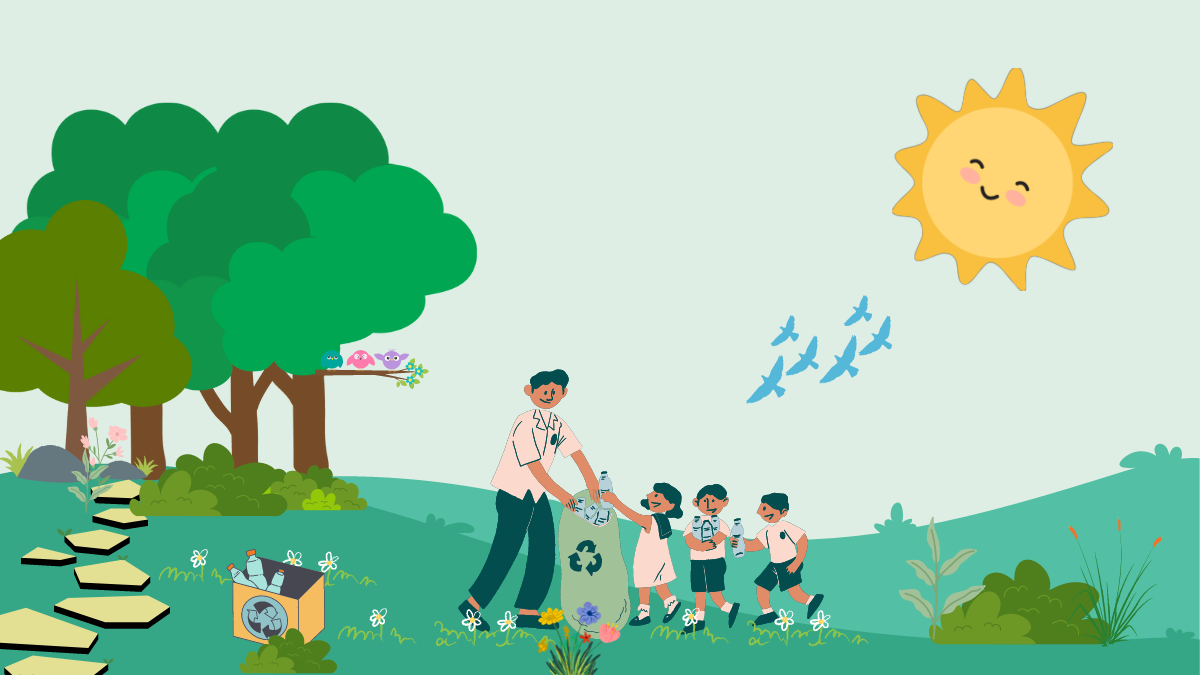 Niños aprender a reciclar